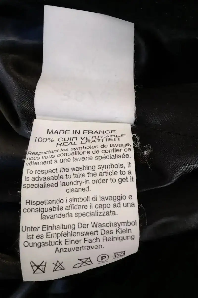 Manteau Plein Sud Noir en Cuir