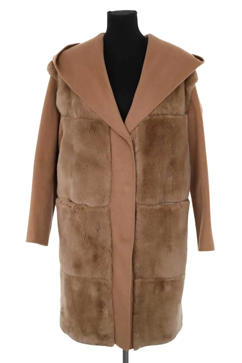Manteau Rizal Camel en Cachemire, taille L - Seconde Main