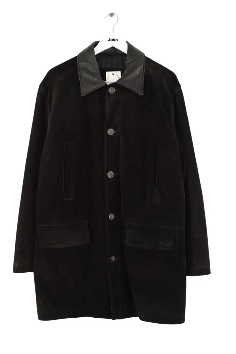 Manteau Saint Laurent Noir en Cuir, taille L - Seconde Main
