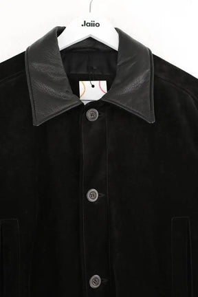 Manteau Saint Laurent Noir en Cuir