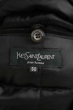 Manteau Saint Laurent Noir en Cuir