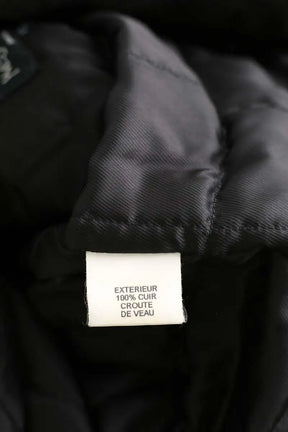 Manteau Saint Laurent Noir en Cuir