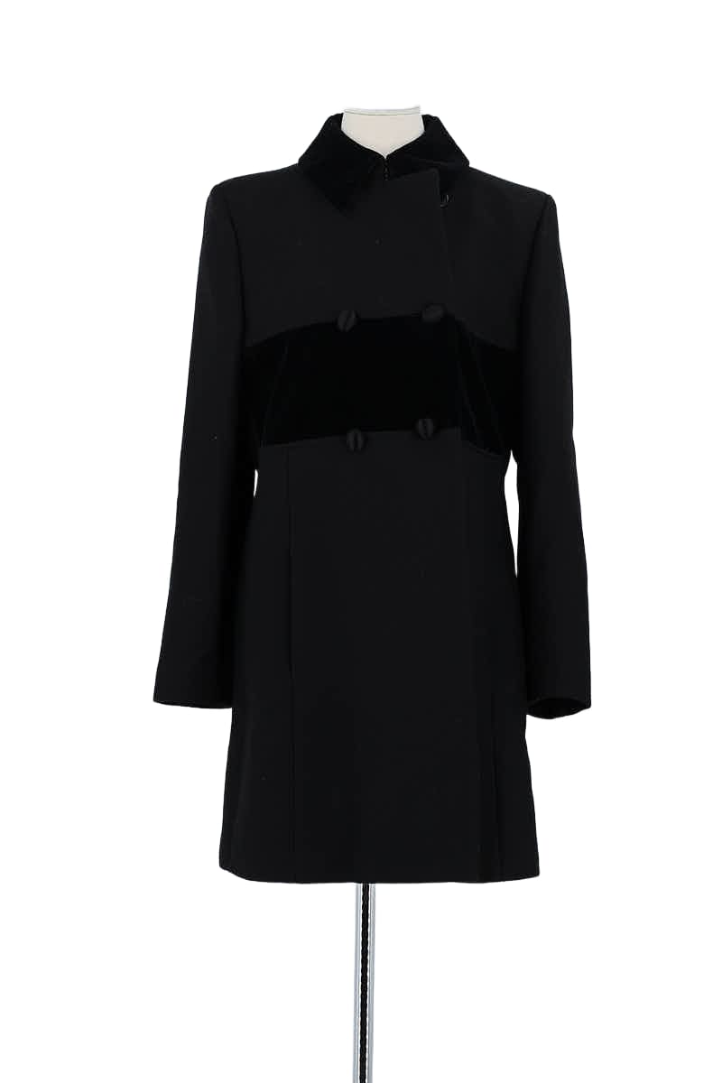 Manteau Saint Laurent Noir en Laine, taille XL - Seconde Main