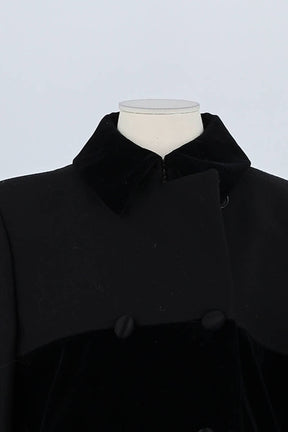 Manteau Saint Laurent Noir en Laine
