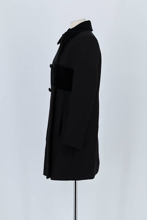 Manteau Saint Laurent Noir en Laine