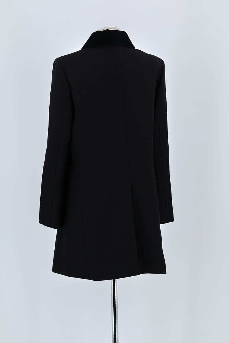 Manteau Saint Laurent Noir en Laine