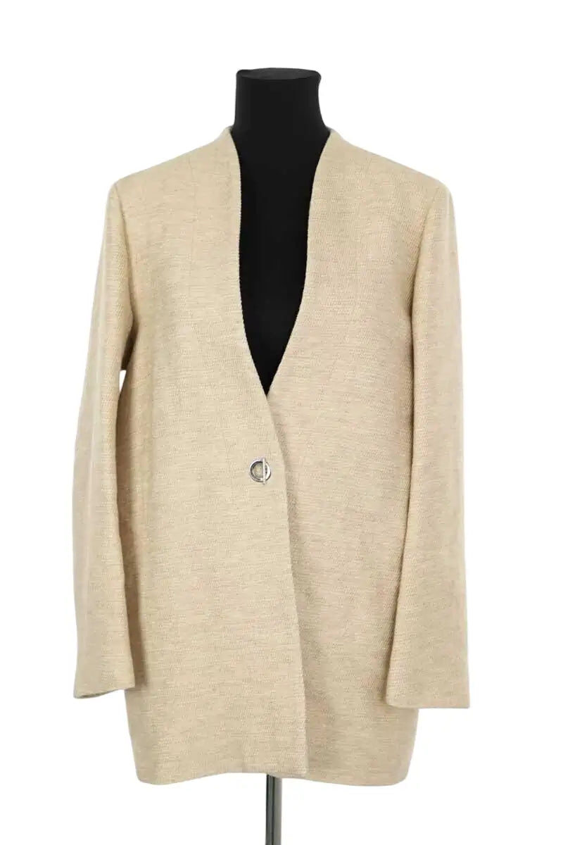 Manteau Sandro Beige en Coton, taille L - Seconde Main