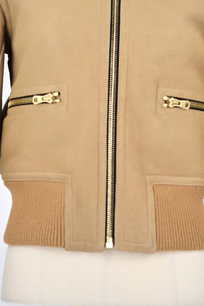 Manteau Sandro Beige en Cuir