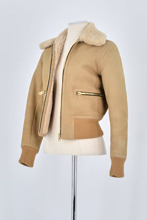 Manteau Sandro Beige en Cuir