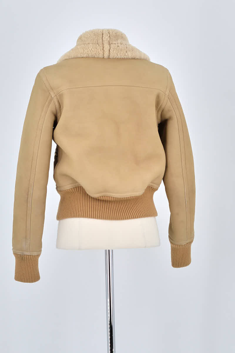 Manteau Sandro Beige en Cuir