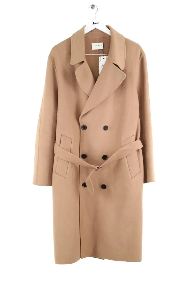 Manteau Sandro Camel en Laine, taille L - Seconde Main