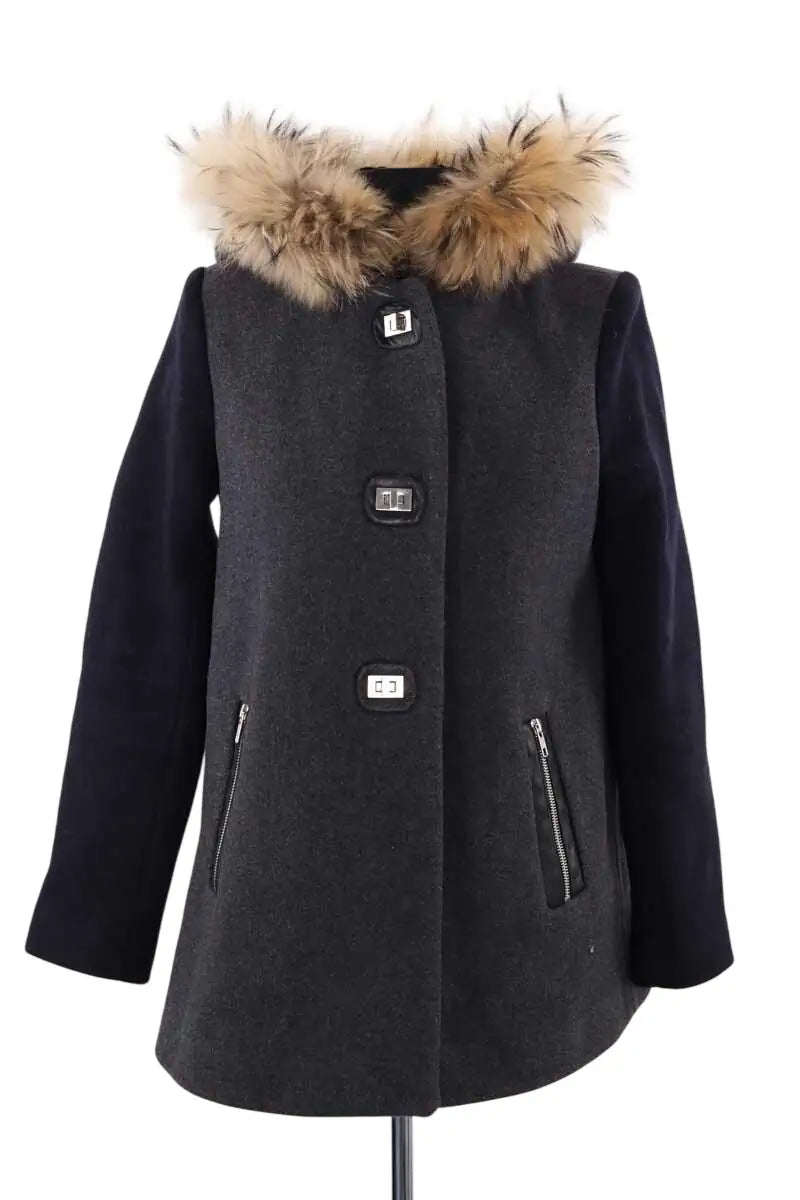 Manteau Sandro Gris en Laine, taille S - Seconde Main