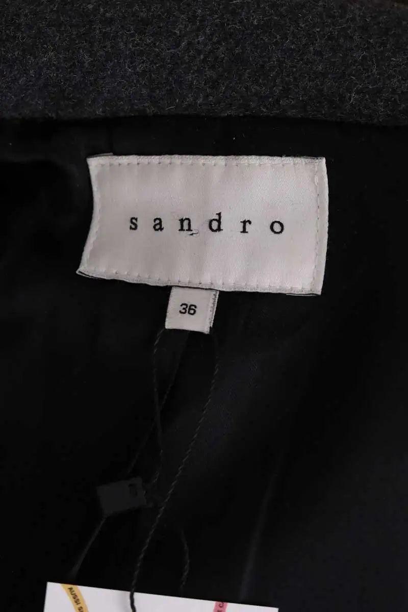 Manteau Sandro Gris en Laine