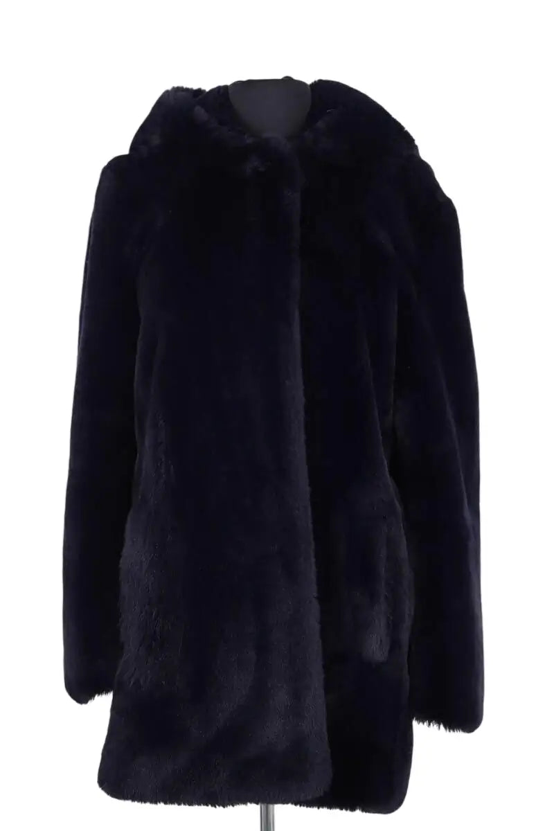 Manteau Sandro Marine en Synthétique, taille M - Seconde Main