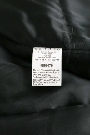 Manteau Sandro Noir en Laine