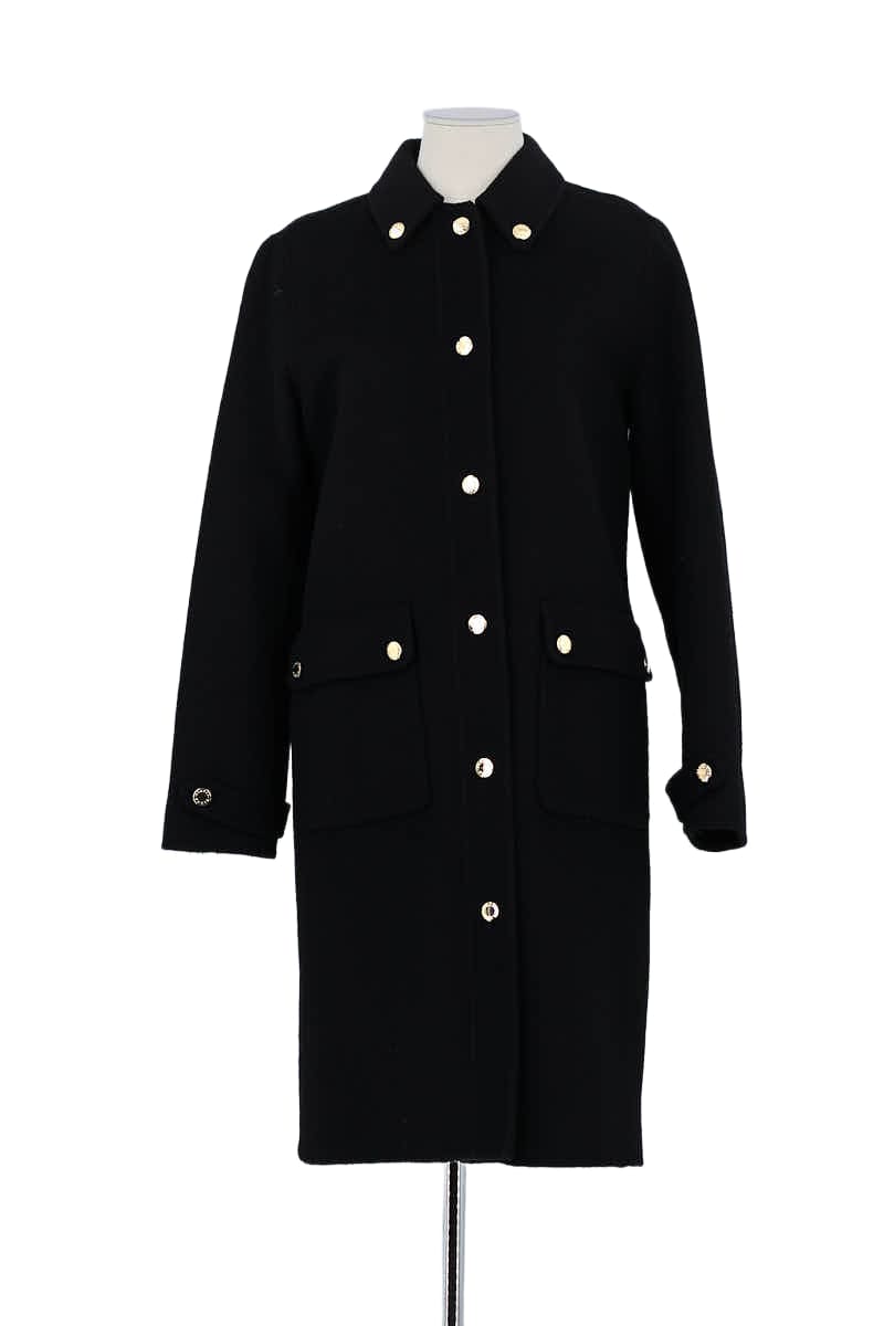 Manteau Sandro Noir en Laine, taille XS - Seconde Main