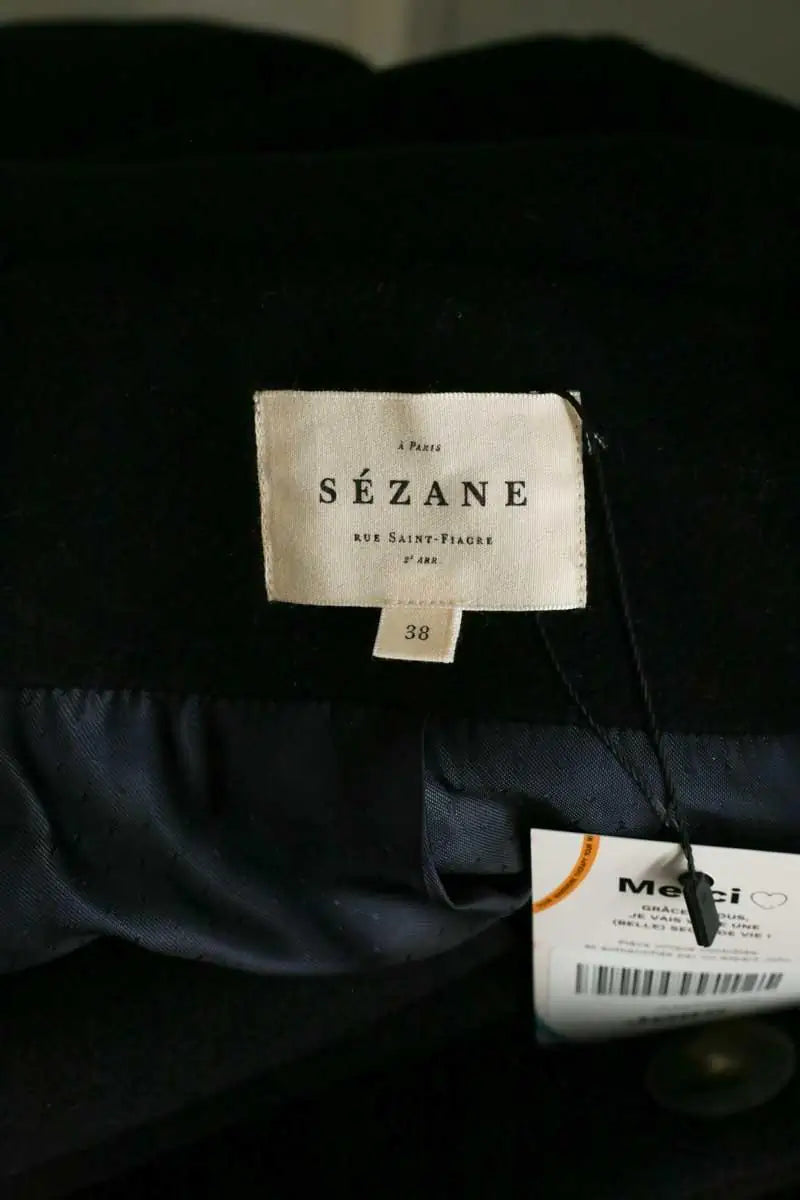 Manteau Sézane Noir en Laine