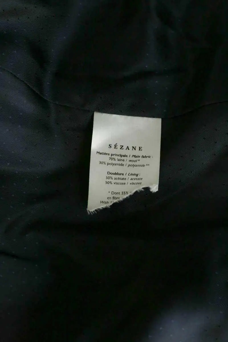 Manteau Sézane Noir en Laine