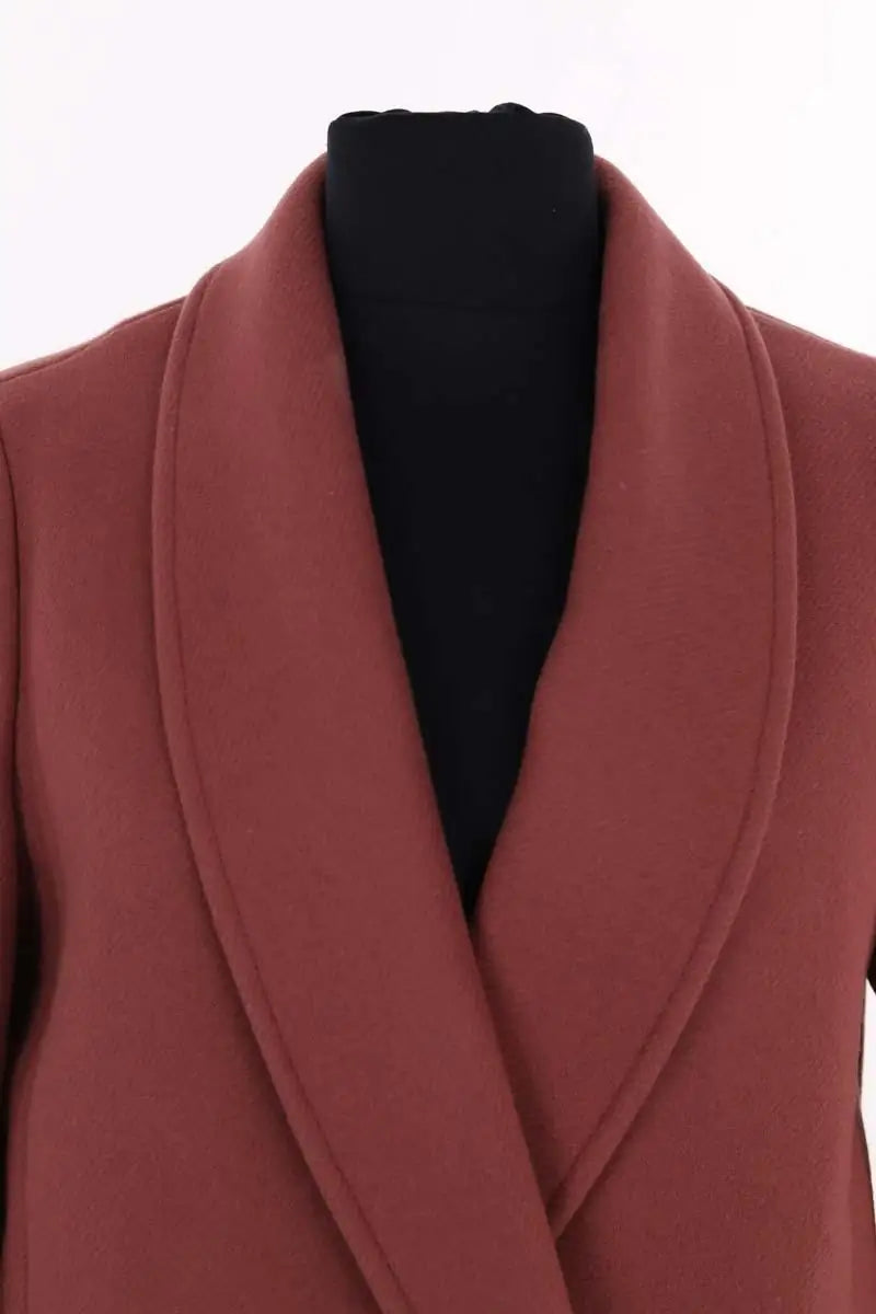 Manteau Sézane Rose en Laine