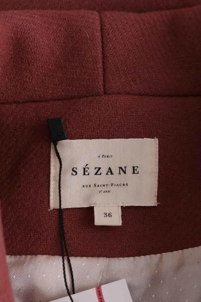 Manteau Sézane Rose en Laine