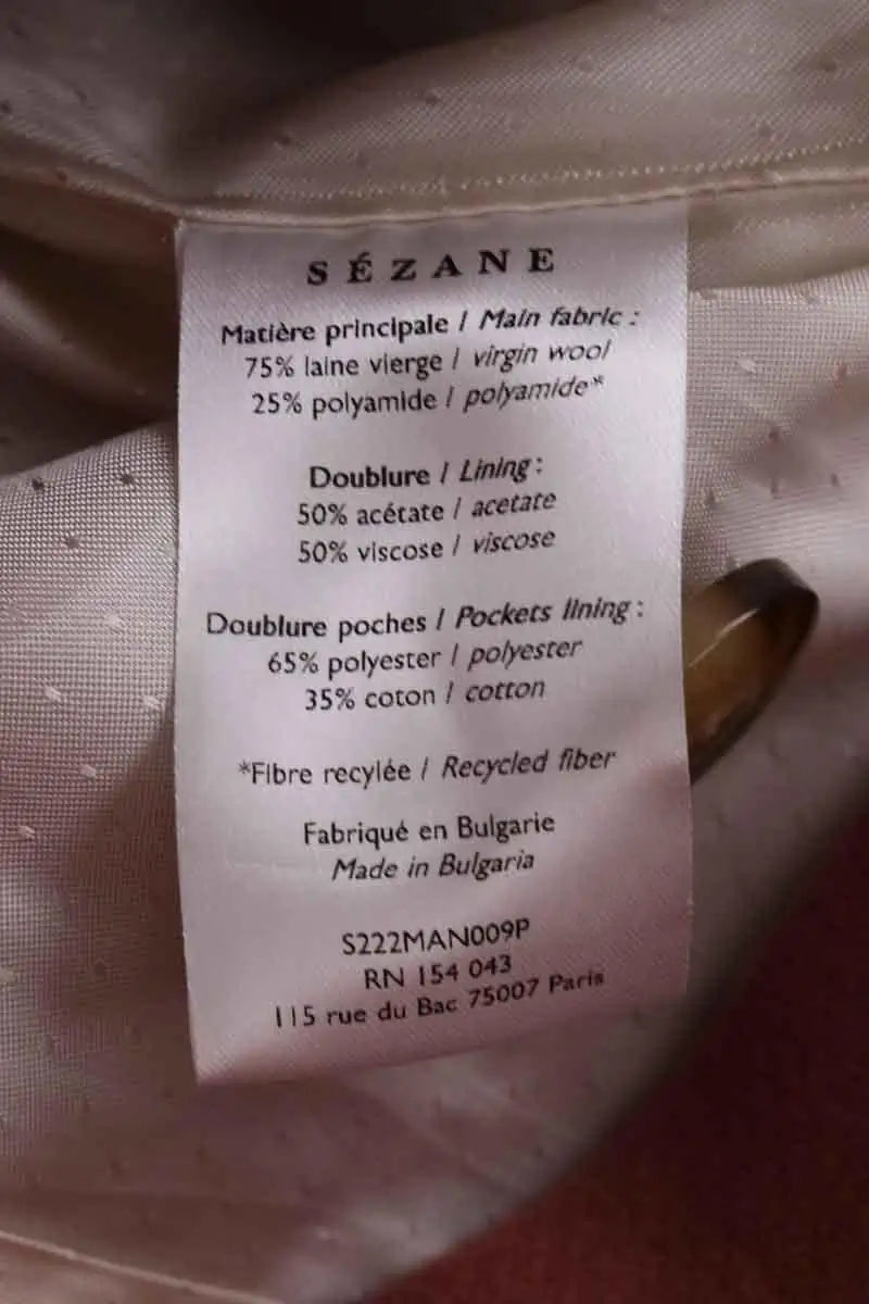 Manteau Sézane Rose en Laine