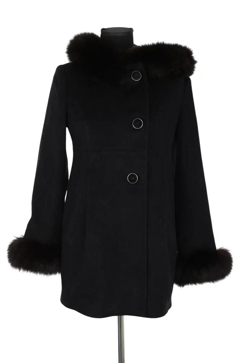 Manteau Sprung Frères Noir en Laine, taille M - Seconde Main