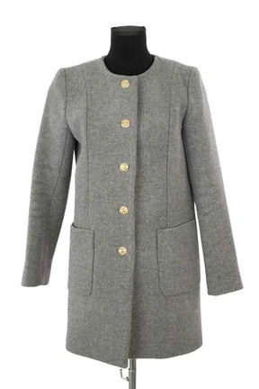 Manteau Tara Jarmon Gris en Laine, taille L - Seconde Main