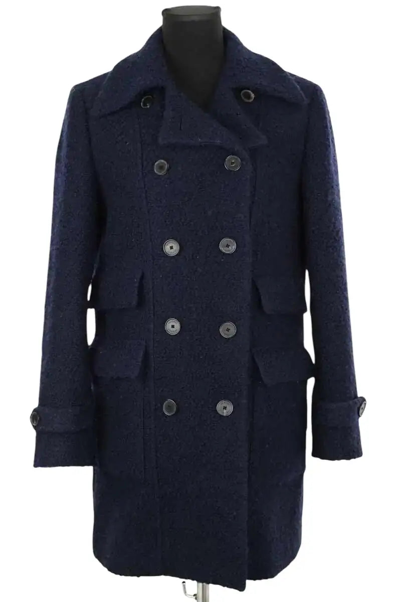 Manteau The Kooples Marine en Laine, taille S - Seconde Main