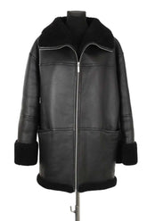 Manteau Totême Noir en Cuir, taille XXS - Seconde Main