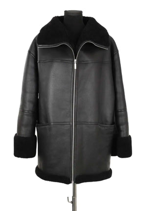 Manteau Totême Noir en Cuir, taille XXS - Seconde Main