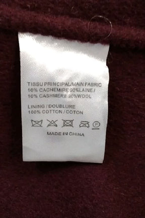 Manteau Vanessa Bruno Bordeaux en Cachemire
