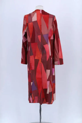 Manteau Vintage Rouge en Daim