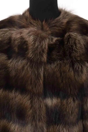 Manteau Yves Salomon Marron en Cachemire