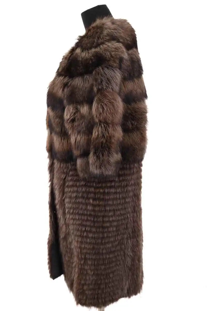 Manteau Yves Salomon Marron en Cachemire
