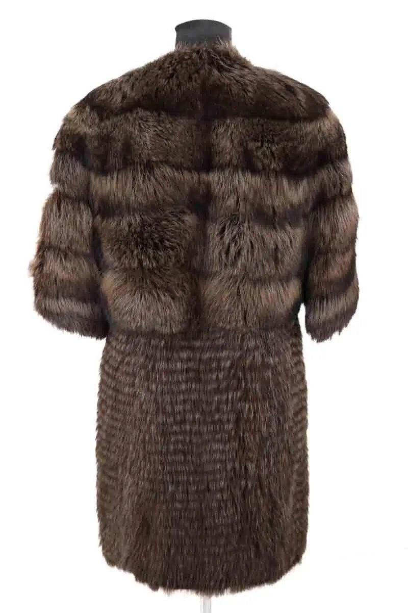 Manteau Yves Salomon Marron en Cachemire
