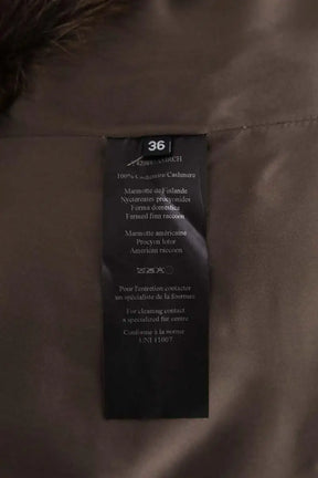 Manteau Yves Salomon Marron en Cachemire