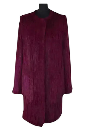 Manteau Yves Salomon Violet en Fourrure, taille M - Seconde Main