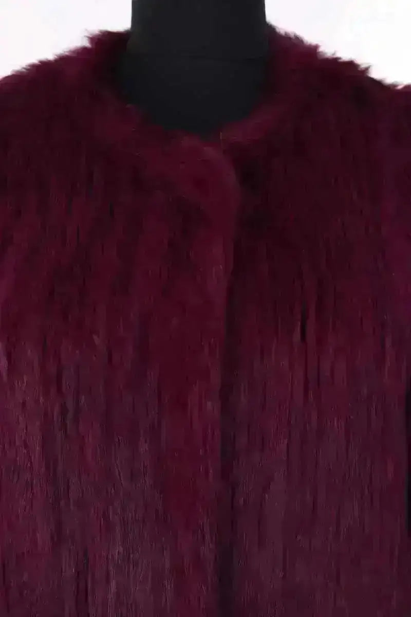 Manteau Yves Salomon Violet en Fourrure