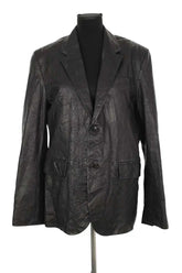 Manteau Zadig & Voltaire Valfried crinkle leather vest Noir en Cuir, taille M - Seconde Main
