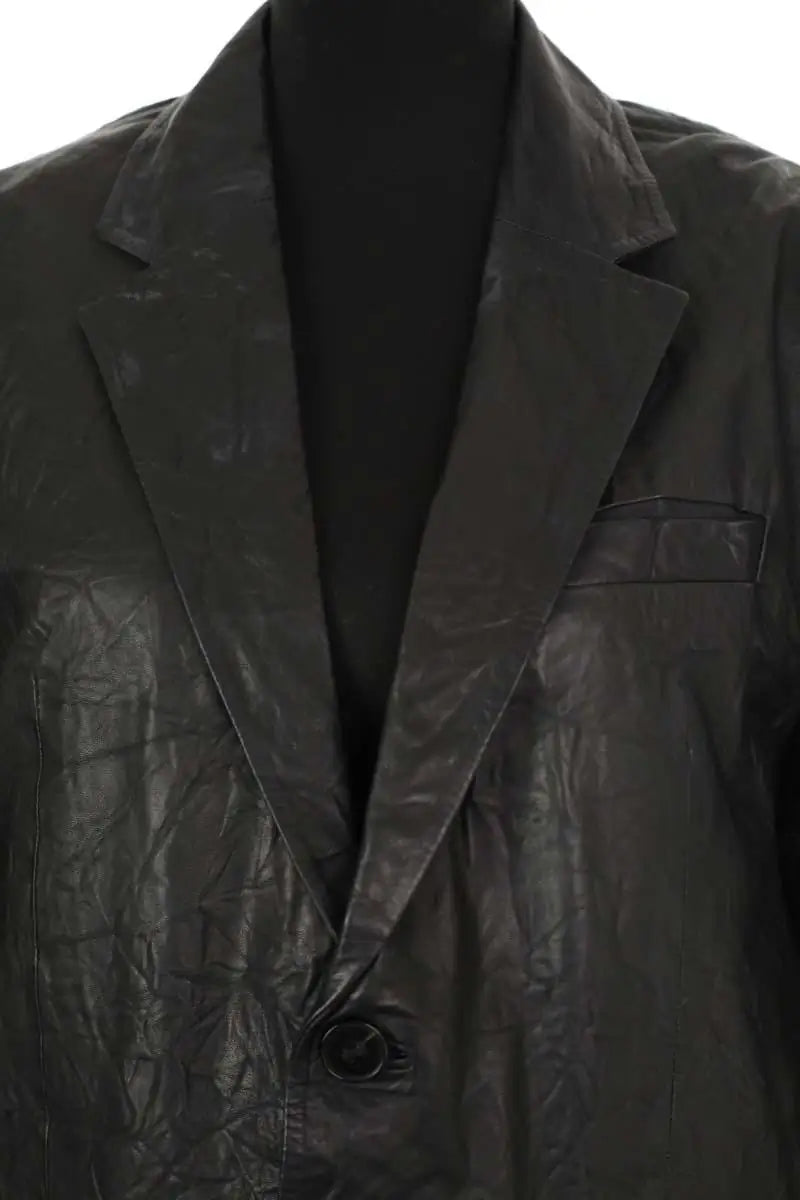 Manteau Zadig & Voltaire Valfried crinkle leather vest Noir en Cuir
