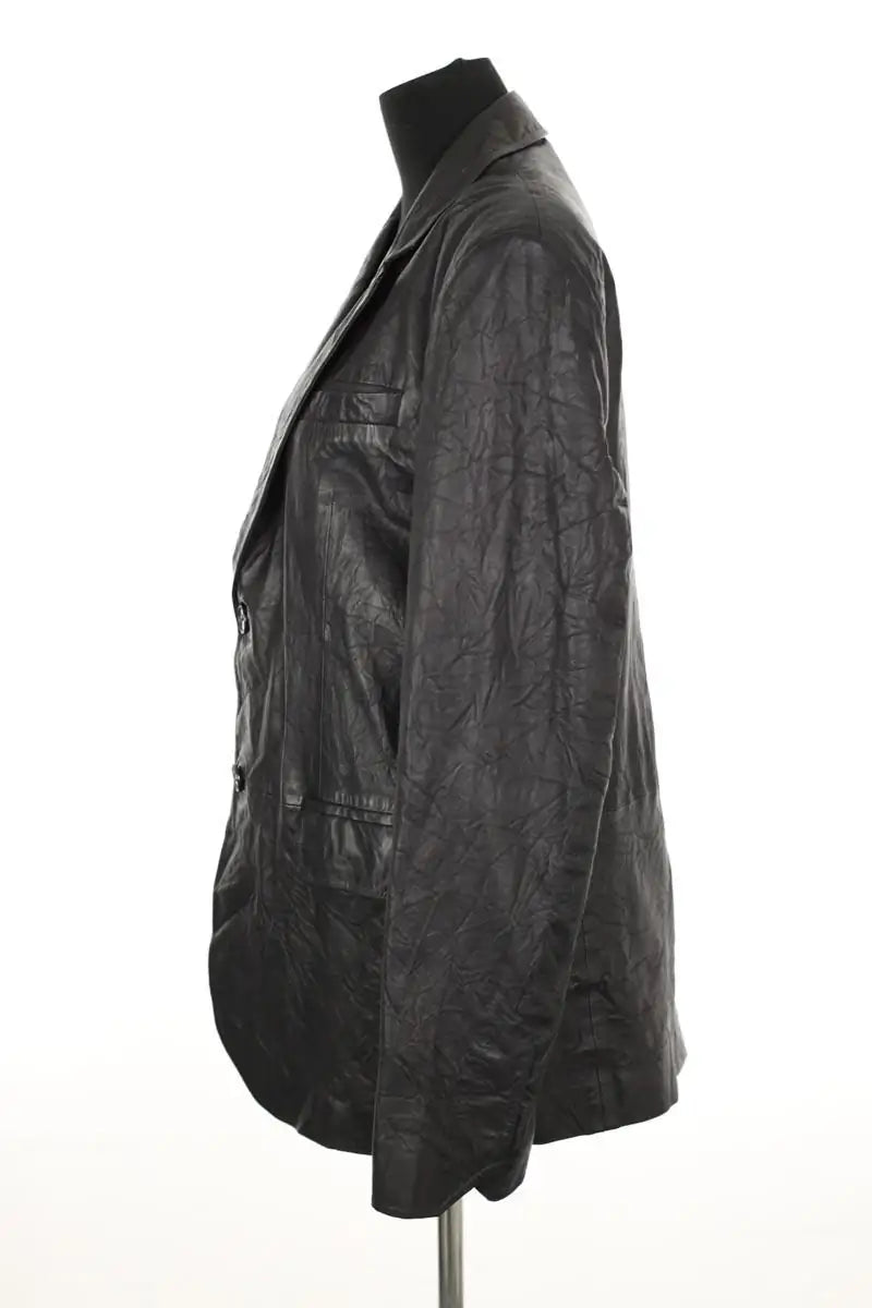 Manteau Zadig & Voltaire Valfried crinkle leather vest Noir en Cuir