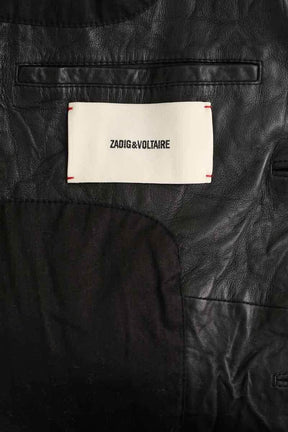 Manteau Zadig & Voltaire Valfried crinkle leather vest Noir en Cuir
