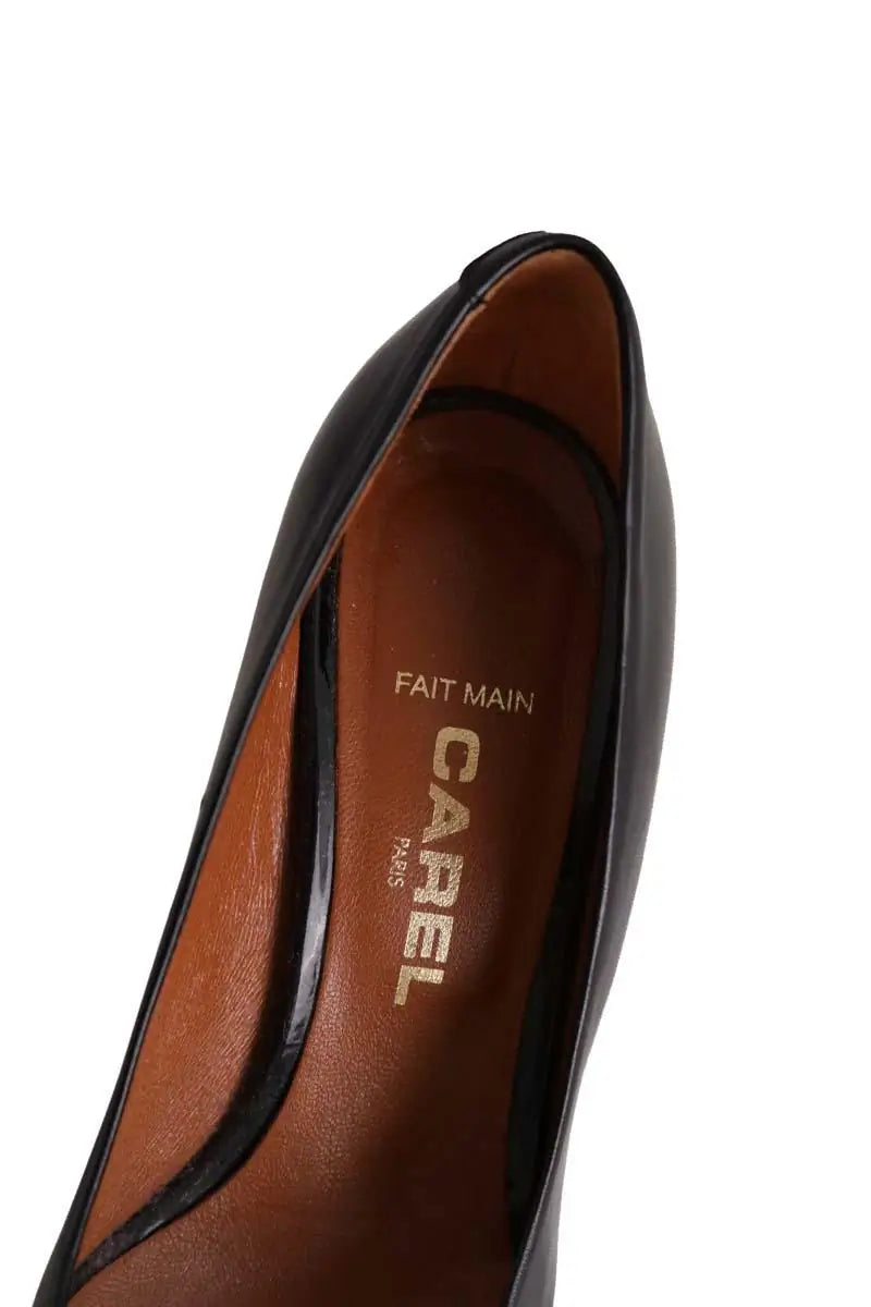 Talons Carel Noir en Cuir