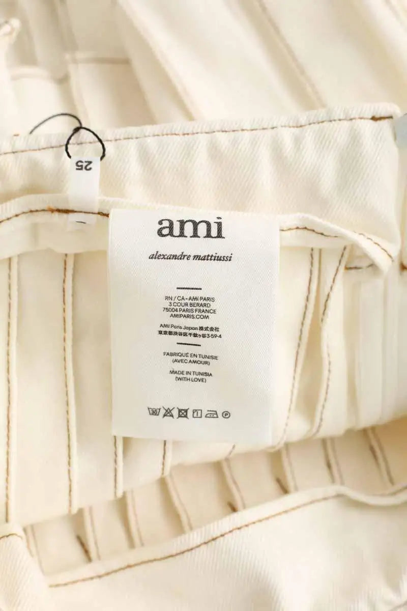 Mini jupe Ami Beige en Coton