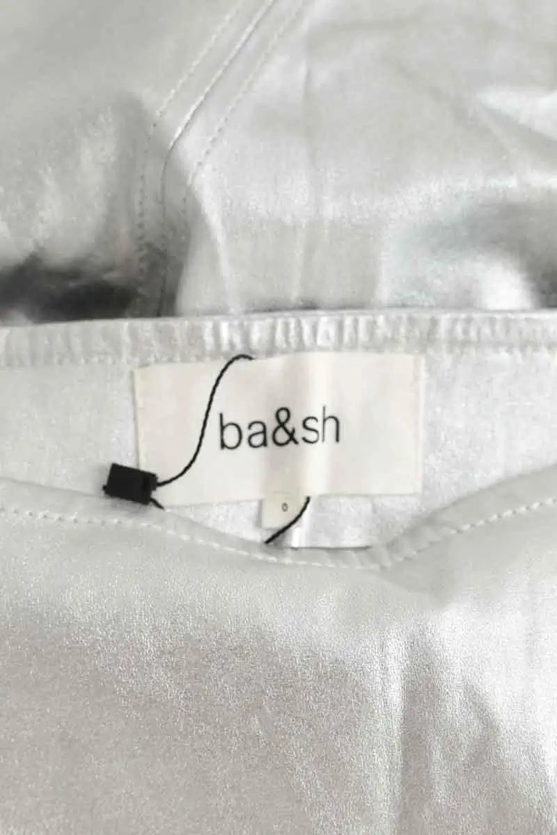 Mini jupe Bash Gris en Cuir