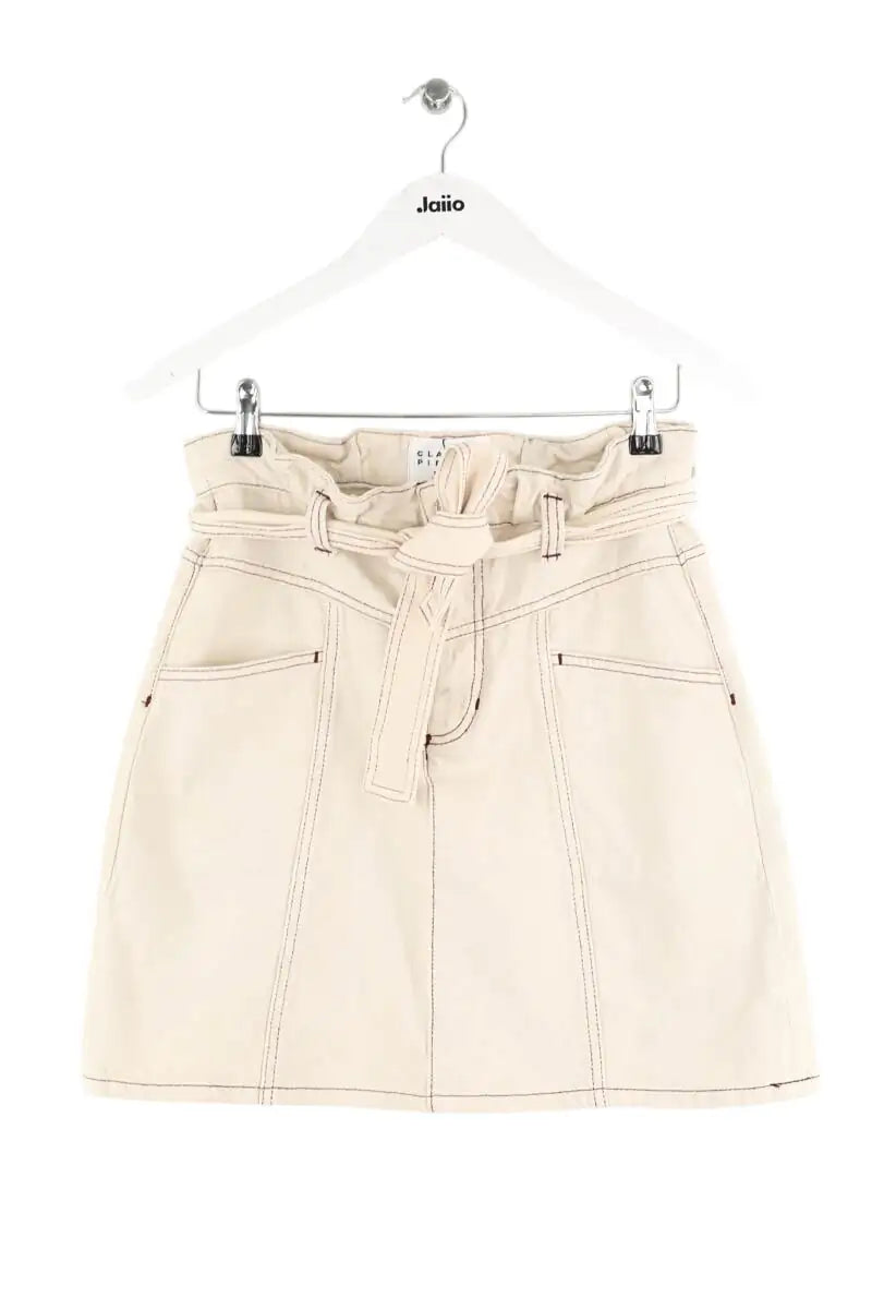 Mini jupe Claudie Pierlot Beige en Coton, taille M - Seconde Main