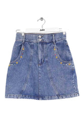 Mini jupe Claudie Pierlot Bleu en Coton, taille S - Seconde Main