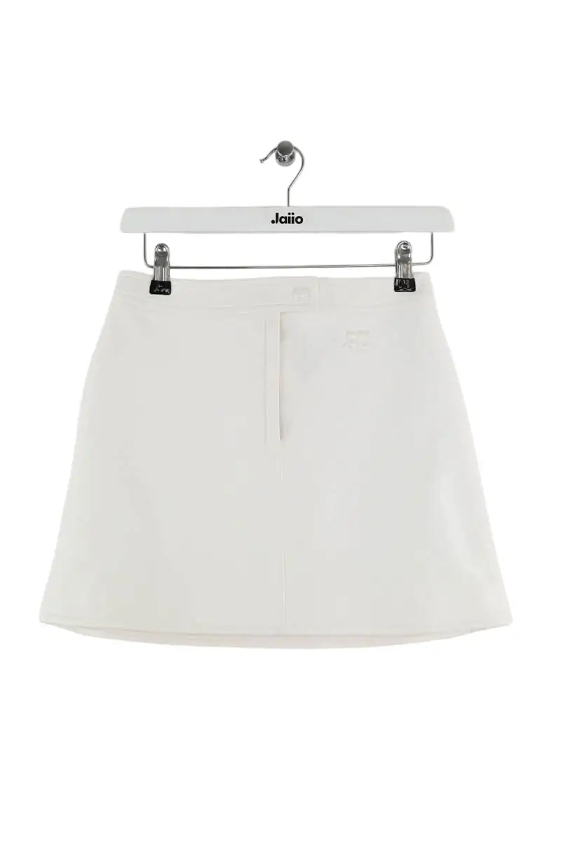 Mini jupe Courrèges Iconique Vinyle Blanc en Coton, taille S - Seconde Main