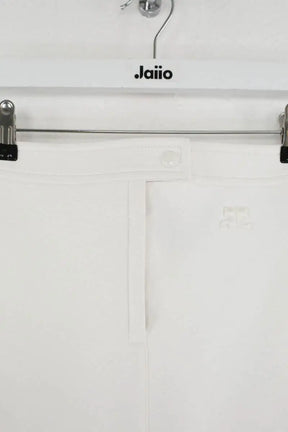 Mini jupe Courrèges Iconique Vinyle Blanc en Coton