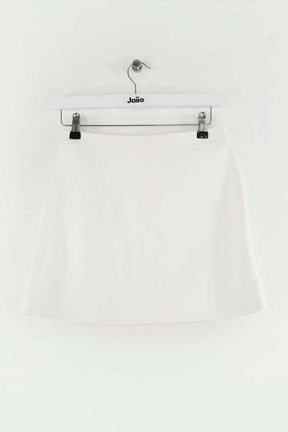Mini jupe Courrèges Iconique Vinyle Blanc en Coton